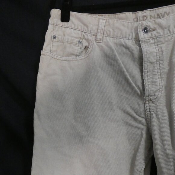 OLD NAVY - Boot-Cut | 36 x 30 | Beige Cotton Cords / Corduroy Casual Pants - Picture 3 of 15